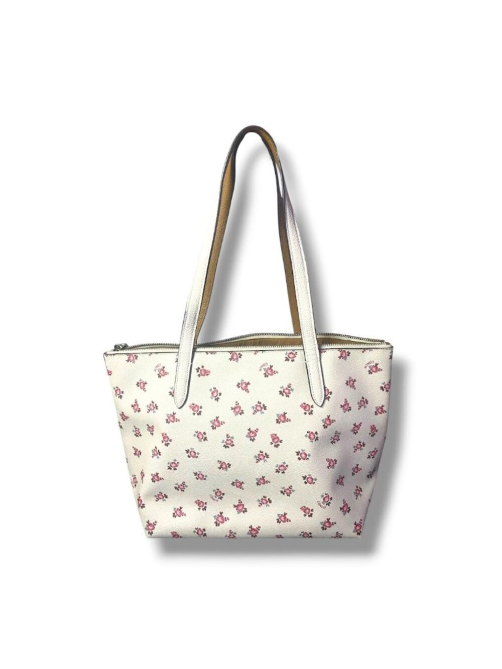 COACH -Taylor Tote With Floral Bloom Print Zip Tote Bag 27165 Chalk Multi - Picture 3 of 6